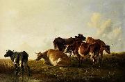 Thomas sidney cooper,R.A. Cattle in the pasture. painting